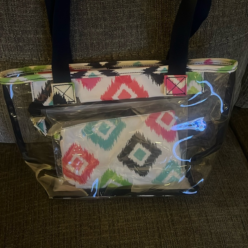 Brand new thirty one clear bag with zipper